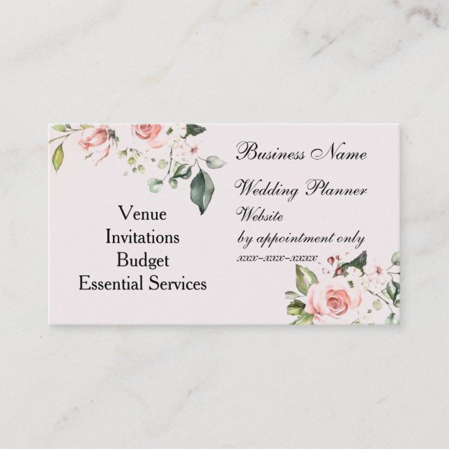 “Wedding Planner” Business Card (Front)