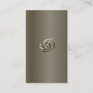 Wedding Planner Business Card Monogram Pewter