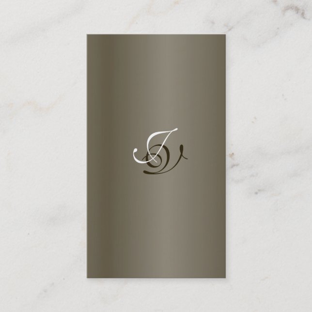 Wedding Planner Business Card Monogram Pewter (Front)