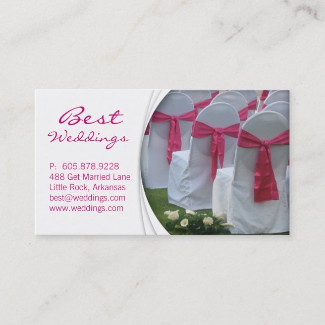 Wedding Planner Business Card Pink (Front)
