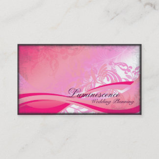 Wedding Planner Business Card Pink Floral Ribbon