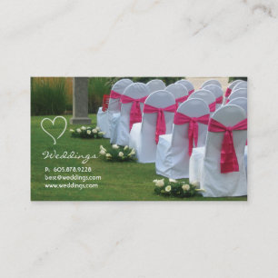 Wedding Planner Business Card Pink Heart Logo