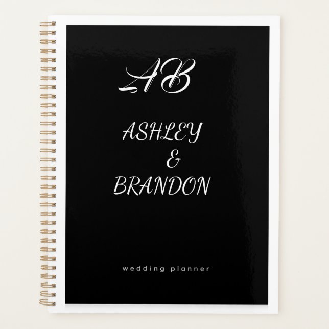  Wedding Planner Cover Black  Personalized Noteboo (Front)