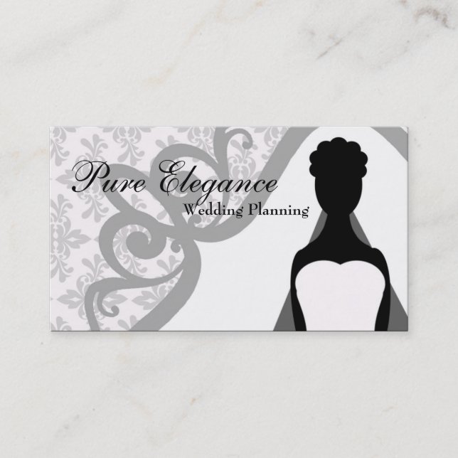 Wedding Planner Damask Chandelier Business Card (Front)