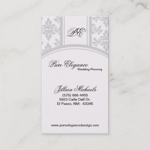 Wedding Planner Damask Filigree Business Card