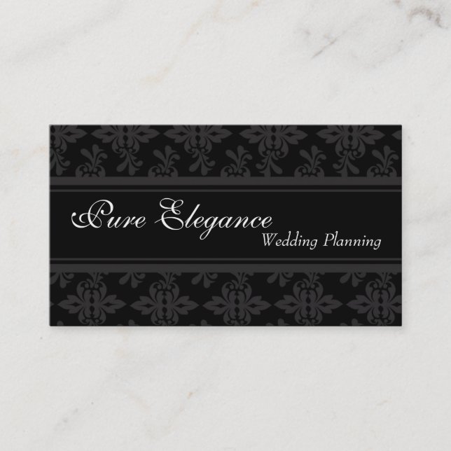 Wedding Planner Damask Filigree Business Card (Front)