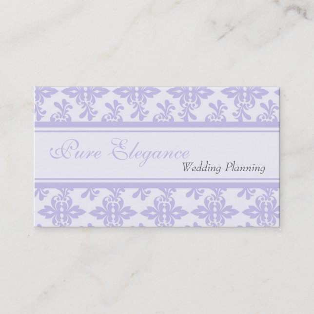 Wedding Planner Damask Filigree Business Card (Front)