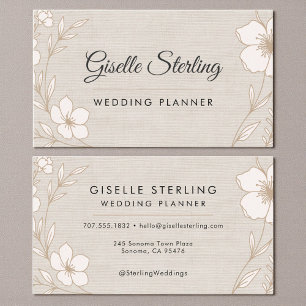 Wedding Planner Floral Linen Botanical Business Card