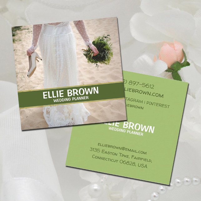 Wedding Planner, Florist   Square Business Card (Creator Uploaded)