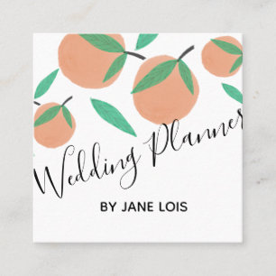  Wedding Planner Hand Drawn Oranges  Citrus  Square Business Card