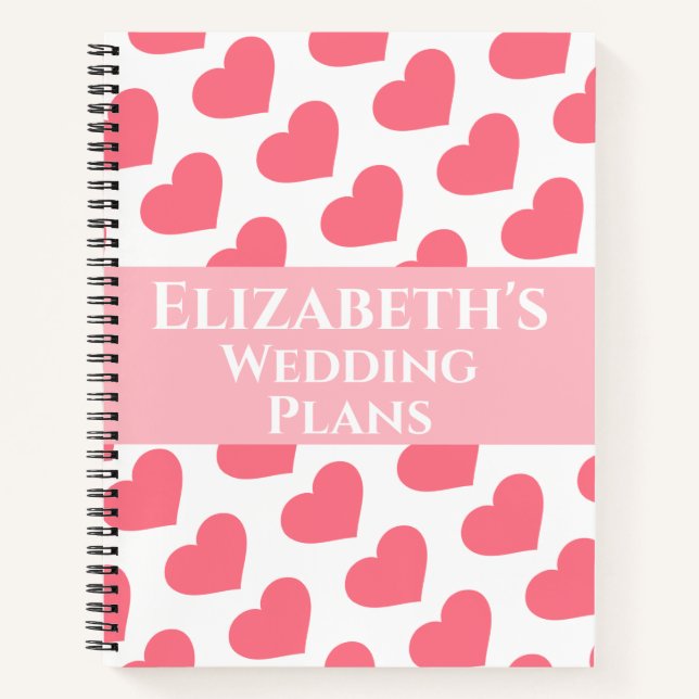 Wedding Planner Love Hearts Notebook (Front)