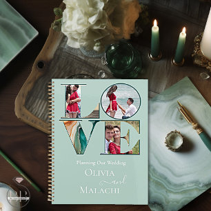 Wedding Planner Modern Abstract Agate Sea Green