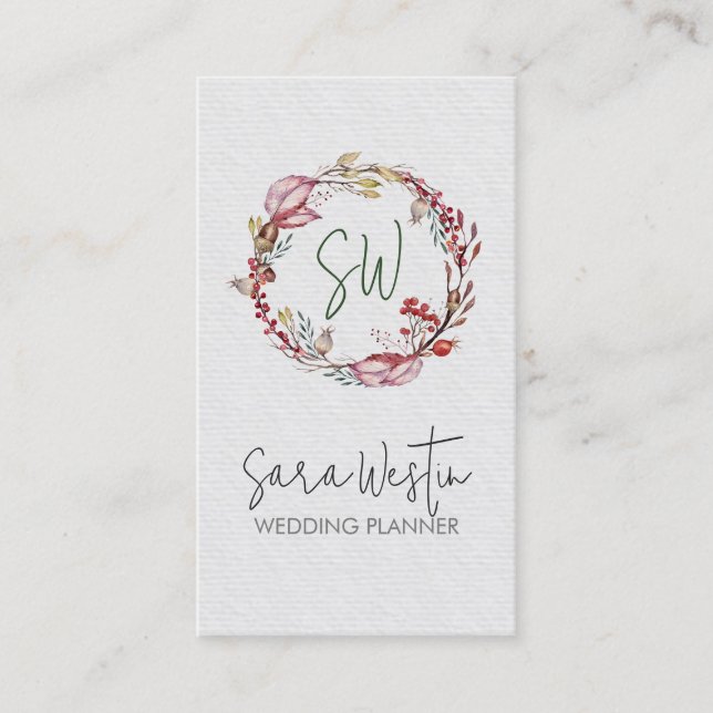 Wedding Planner Monogram Business Card (Front)