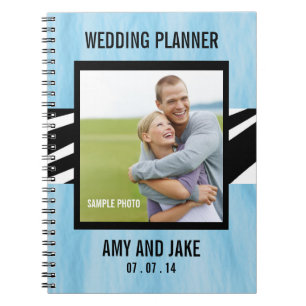 Wedding Planner Notebook Photo Zebra Blue