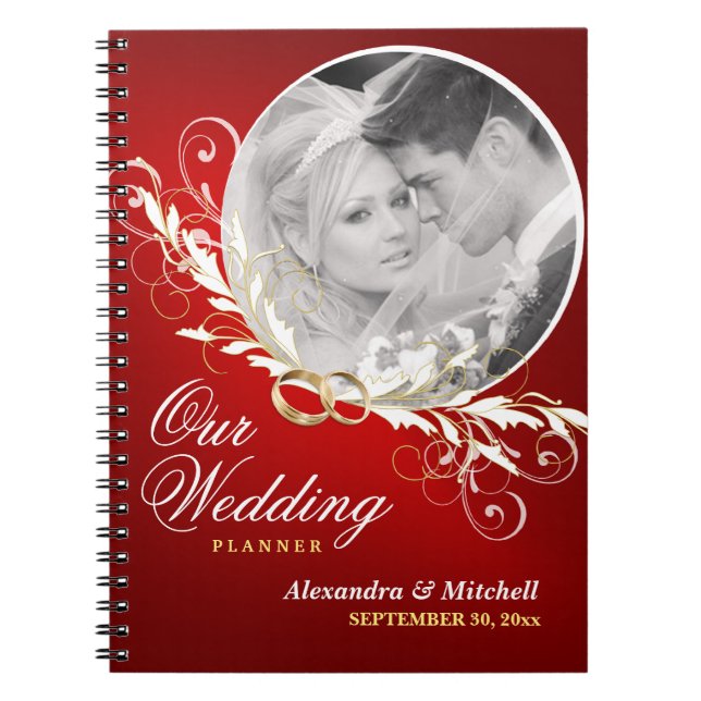 Wedding Planner or Guestbook with Custom Photo Spiral Notebook (Front)