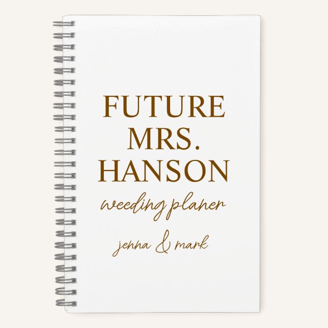 Wedding Planner | Personalised Wedding Planning Bo Notebook (Front)