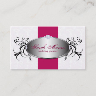 Wedding Planner Pink Floral Elegant Business Card