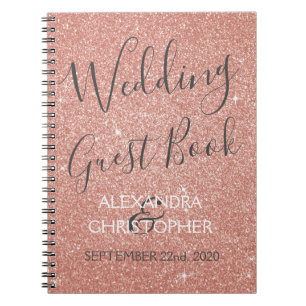 Wedding Planner Pink - Rose Gold Sparkle Glitter Notebook