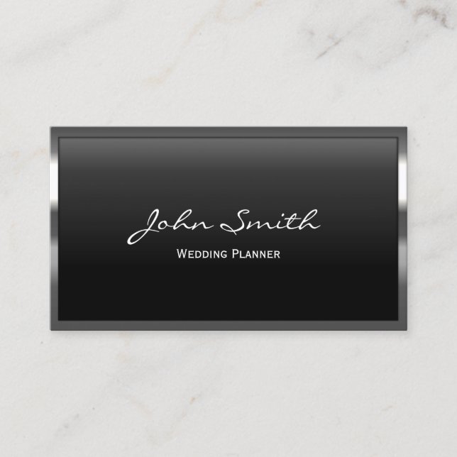 Wedding Planner Professional Metal Framed Business Card (Front)