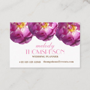 Wedding Planner, Roses Elegant Business Cards
