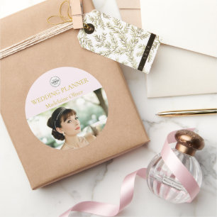 Wedding Planner Spa Photo Pink Classic Round Sticker