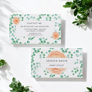 Wedding Planner Spa Salon Green White Business Card