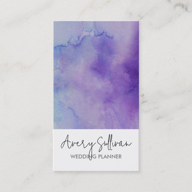 Wedding Planner Watercolor Business Card (Front)