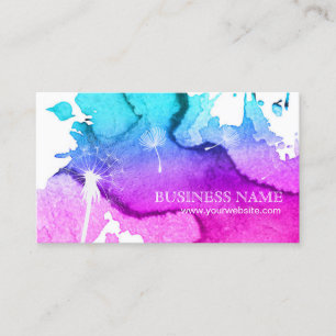Wedding Planning Dandelion Elegant Watercolor Business Card