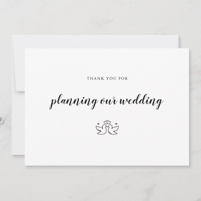 Wedding Planning Event Organiser  Thank You Card (Front)