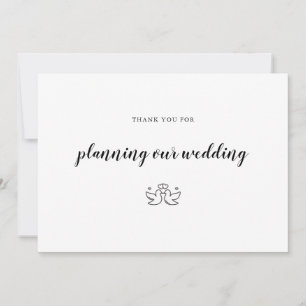 Wedding Planning Event Organiser Thank You Card
