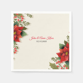 Wedding Poinsettia Napkin