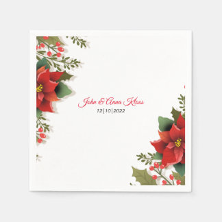 Wedding Poinsettia Napkins