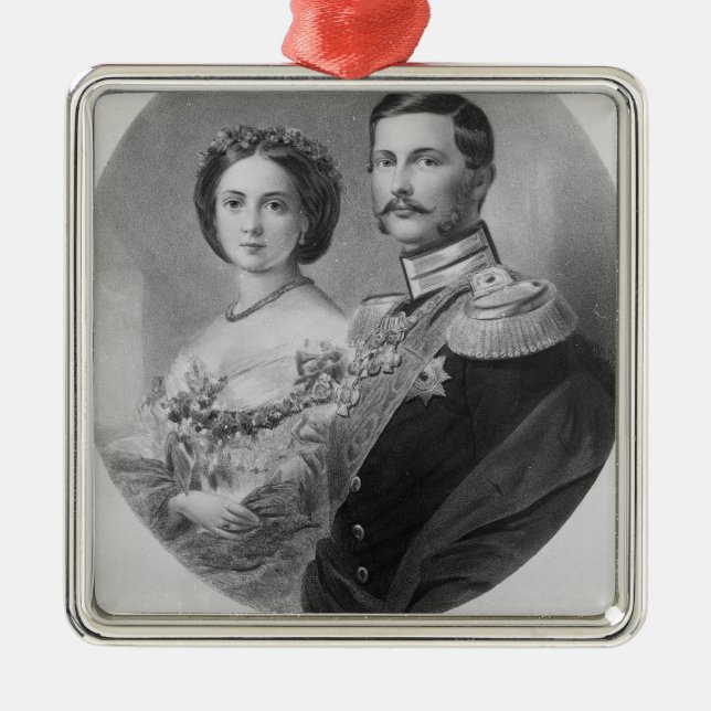 Wedding Portrait of Their Royal Highnesses Metal Tree Decoration (Front)
