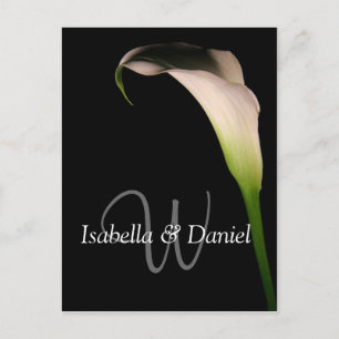 Wedding Postcards Calla Lily W Monograms