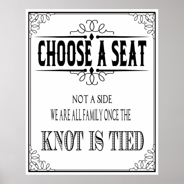 Wedding poster "choose a seat" (Front)