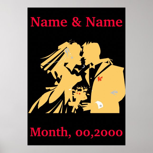 Wedding Poster, Edit Text Poster (Front)