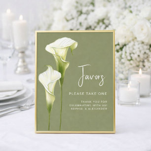 Wedding Poster Favors "Delicate calla lilies".