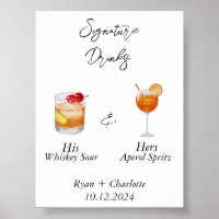 Wedding Poster - His and Hers Signature Cocktails