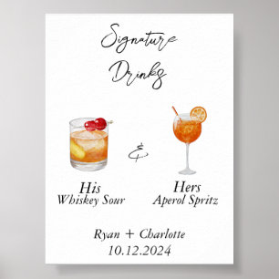 Wedding Poster - His and Hers Signature Cocktails