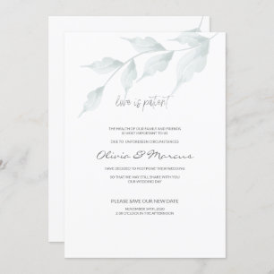 WEDDING Postponed Announcement Love is Patient