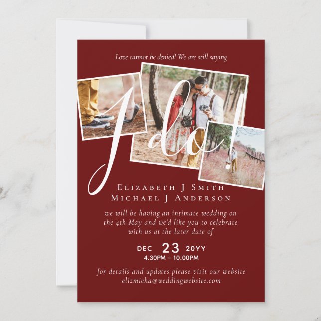 Wedding Postponement Change of Date Reception (Front)