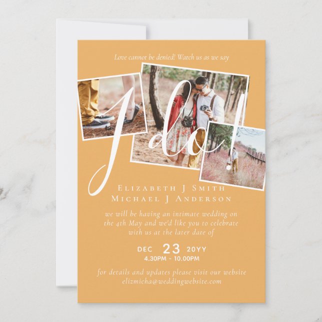 Wedding Postponement Change of Date Reception (Front)