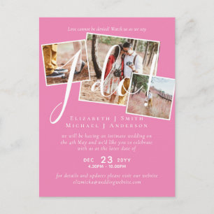 Wedding Postponement Change of Date Reception Postcard