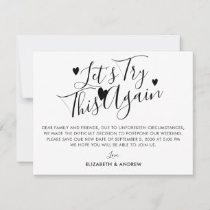 Wedding Postponement Change of Plan Try This Again Announcement