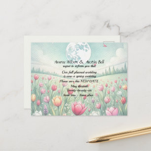 Wedding Postponement Fall Colours Announcement Postcard