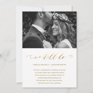 Wedding Postponement Faux Gold We Still Do Photo Announcement