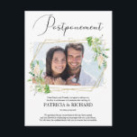 Wedding Postponement Greenery Photo Announcement Postcard<br><div class="desc">Wedding Postponement Greenery Photo Announcement Postcard</div>