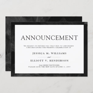 Wedding Postponement Message Plain Formal Invitation