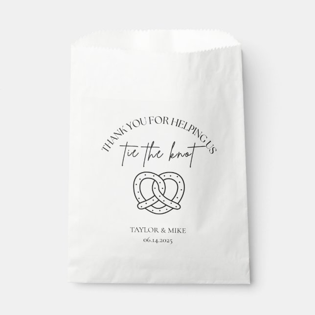 Wedding Pretzel Favor Bags Personalized (Front)