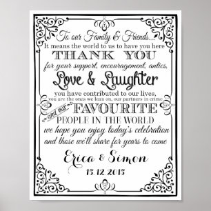 Wedding print "Thank You" vintage chalkboard